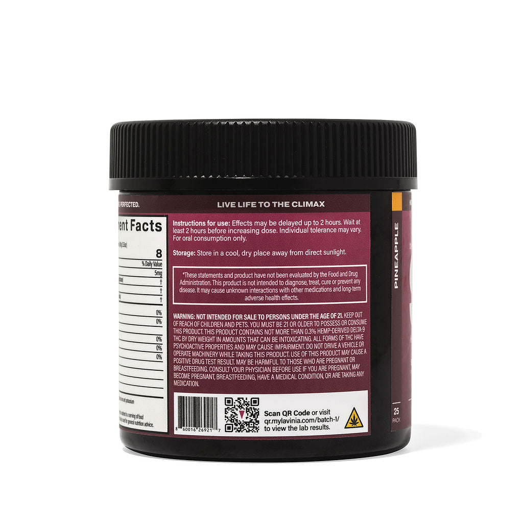 Pineapple Kinky Bites gummy jar